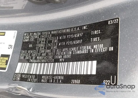 2022 Toyota Corolla Cross L from USA, damaged, VIN 7MUAAABG1NV012220